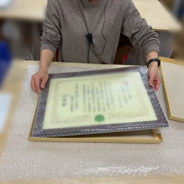 賞状セット作業