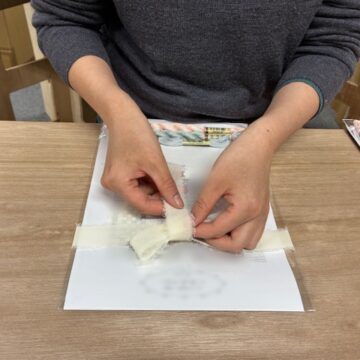 リボン掛け作業